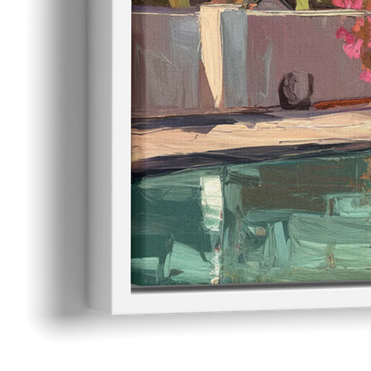 Palm Springs Sunlit Landscape - Close-Up White Frame Canvas