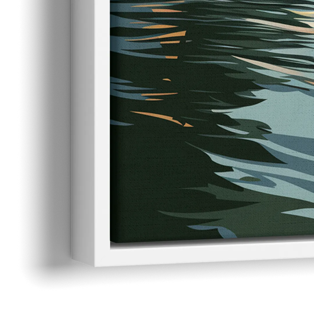 Tulsa Riverfront Views - Close-Up White Frame Canvas