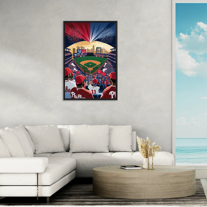 Philadelphia Phillies Celebration - Living Room Black Frame Canvas