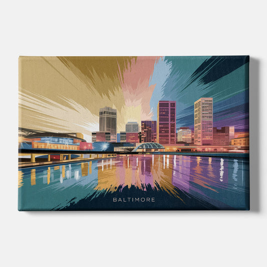 Baltimore Iconic Skyline - Canvas Wall Art