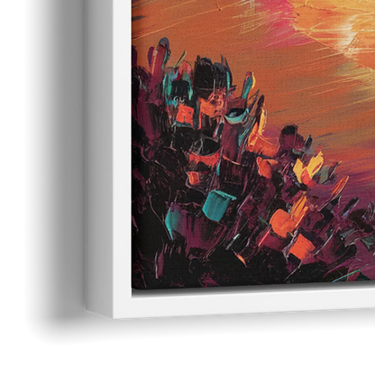 Honolulu Waikiki Beach Sunset - Close-Up White Frame Canvas