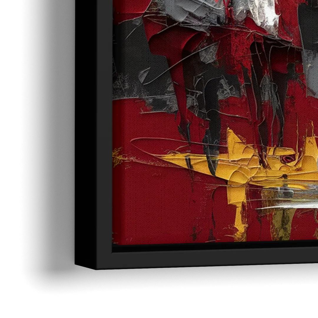 Kansas City Chiefs Fans Gathering - Close-Up Black Frame Canvas