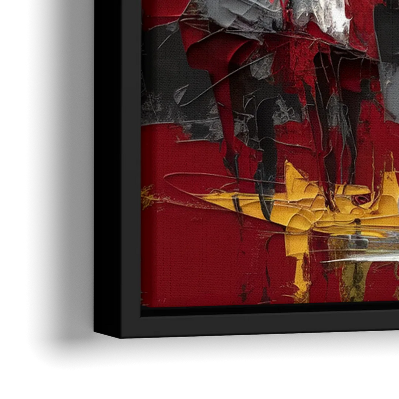 Kansas City Chiefs Fans Gathering - Close-Up Black Frame Canvas