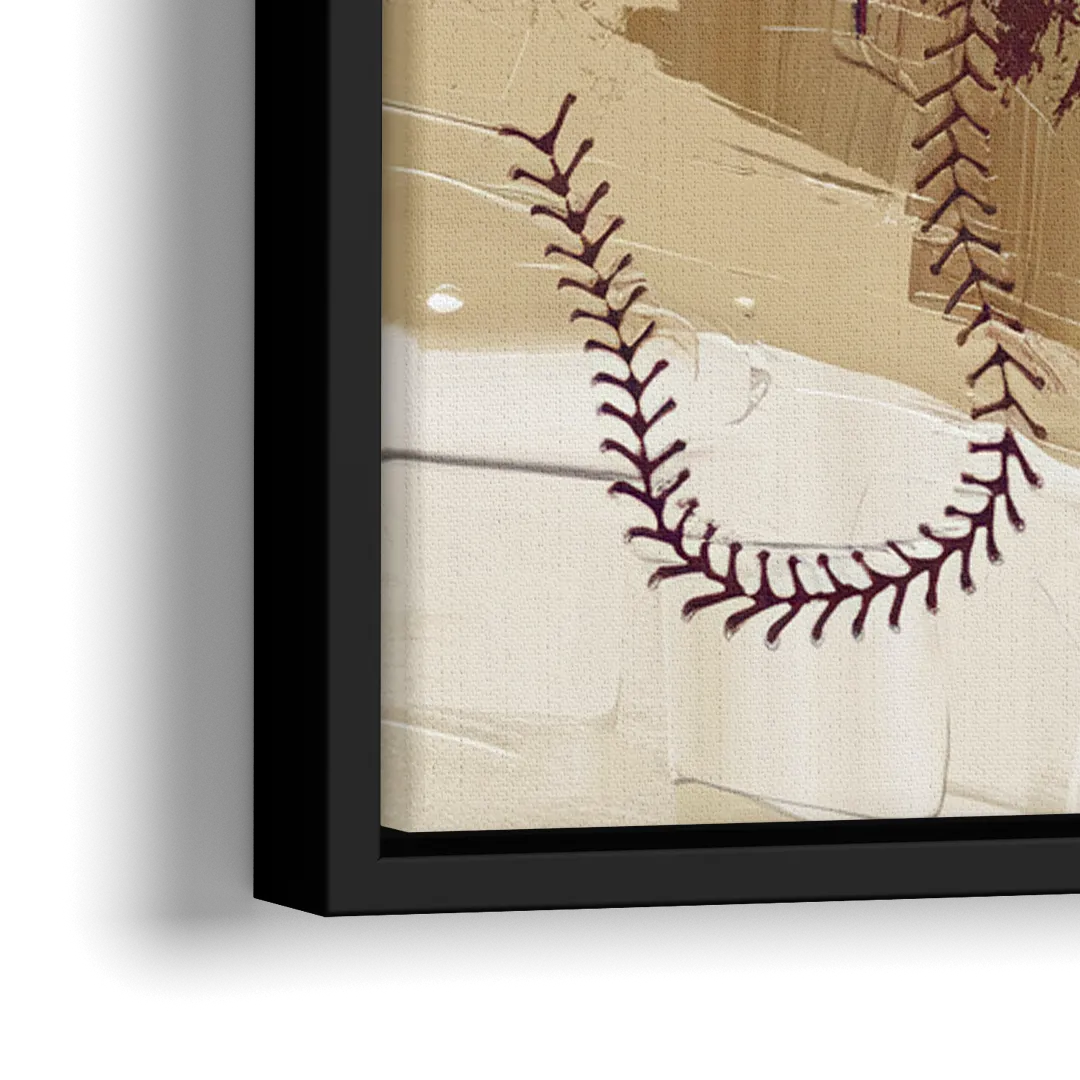 Toledo Mud Hens Baseball - Close-Up Black Frame Canvas