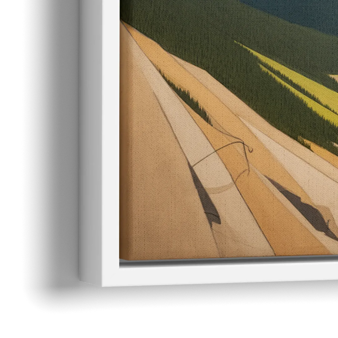Banff Alpine Peaks - Close-Up White Frame Canvas