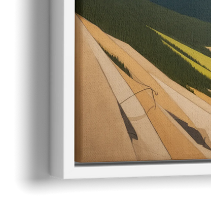 Banff Alpine Peaks - Close-Up White Frame Canvas