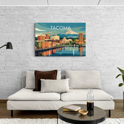 Tacoma Downtown Charm - Canvas Wall Art Living Room