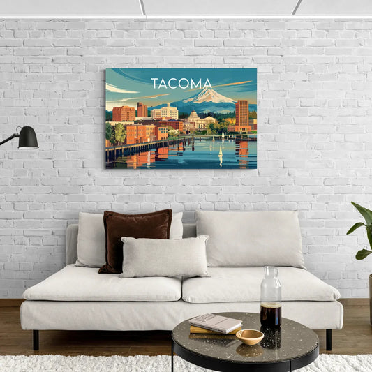 Tacoma Downtown Charm - Canvas Wall Art Living Room