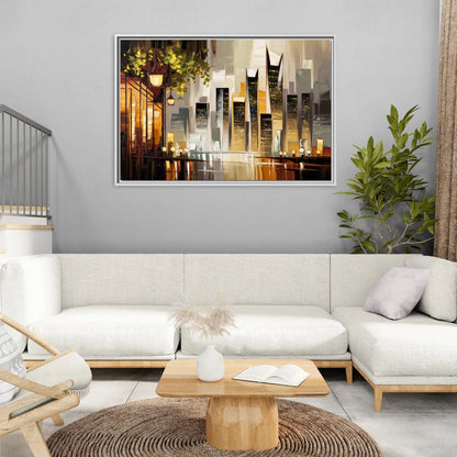 Mobile Urban Charm - Living Room White Frame Canvas