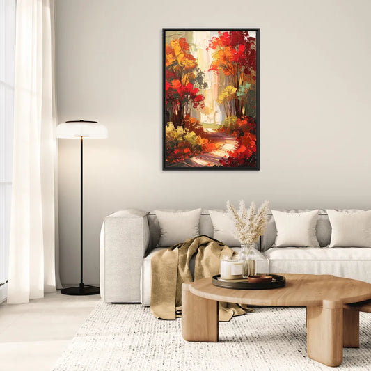 Traverse City Autumn Foliage - Living Room Black Frame Canvas