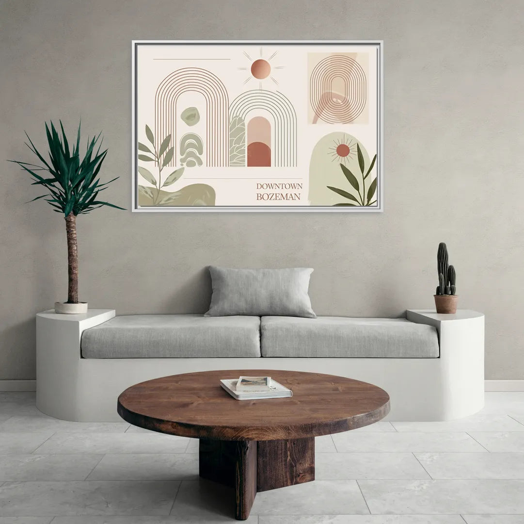 Bozeman Downtown Charm - Living Room White Frame Canvas