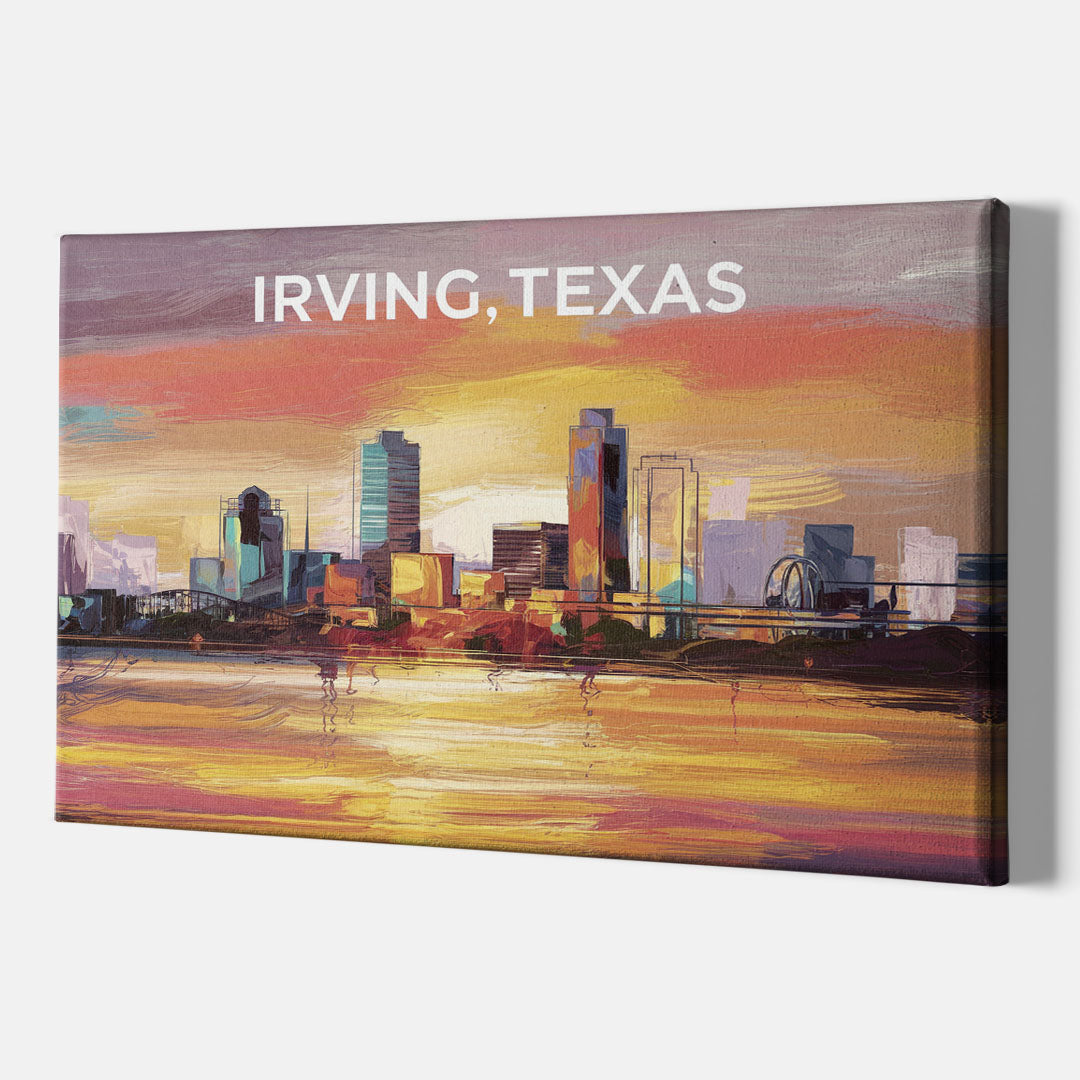 Irving Cityscape Sunset - Canvas Wall Art Indoor