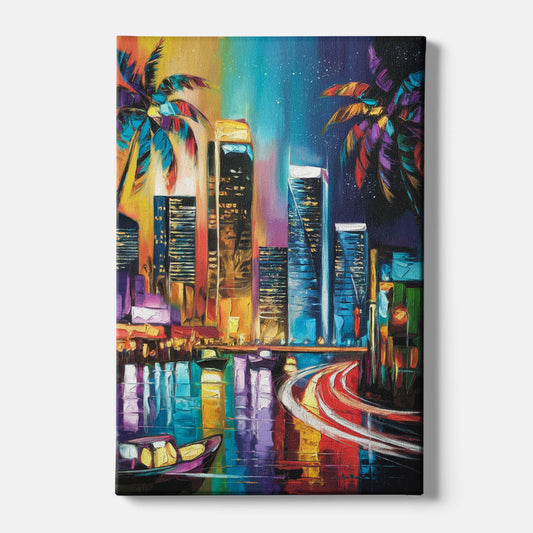 Miami Downtown Energy - Canvas Wall Art