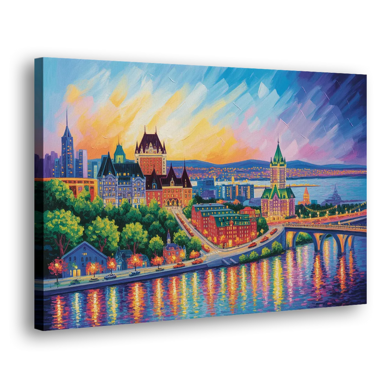 Quebec City Cityscape - Canvas Print Art Sides
