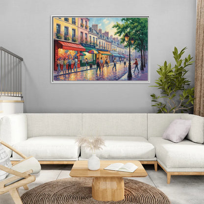 Rue Saint Paul Vibes - Living Room White Frame Canvas