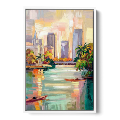Tampa University Campus Vibes - White Frame Canvas