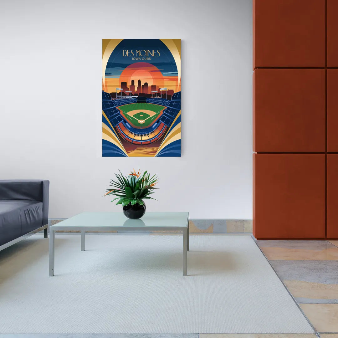 Des Moines Iowa Cubs Stadium - Canvas Wall Art Living Room