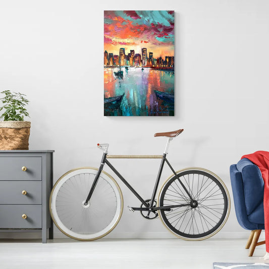 Norfolk Harbor Reflections - Canvas Wall Art Living Room