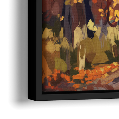Knoxville Autumn Colors - Close-Up Black Frame Canvas