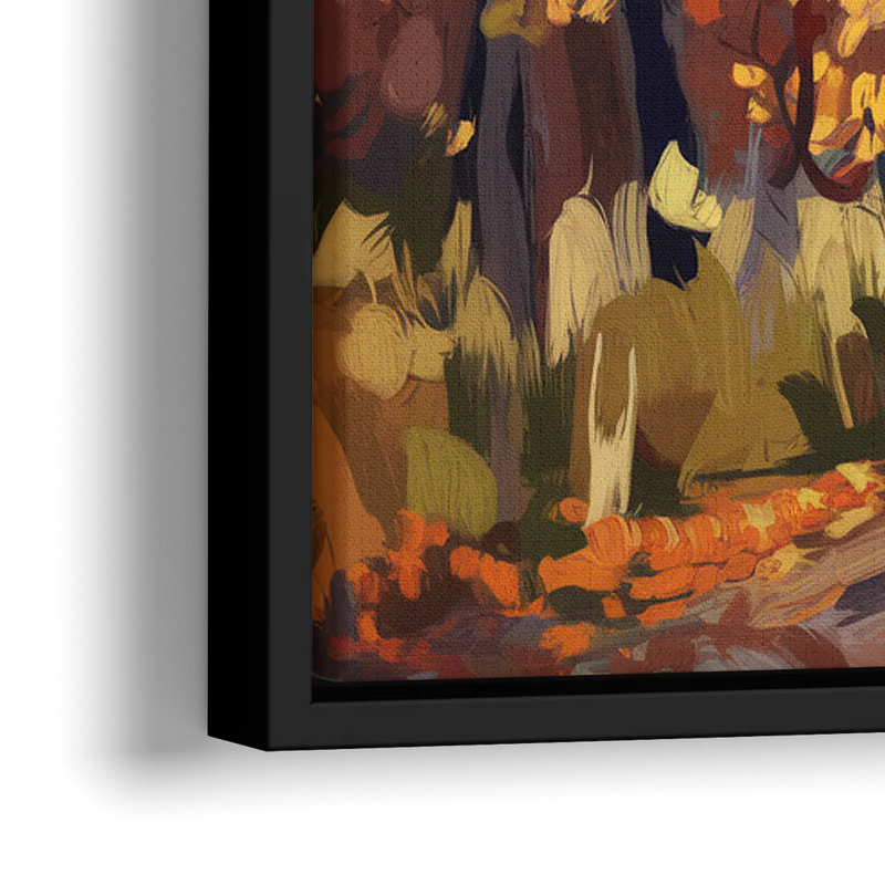 Knoxville Autumn Colors - Close-Up Black Frame Canvas