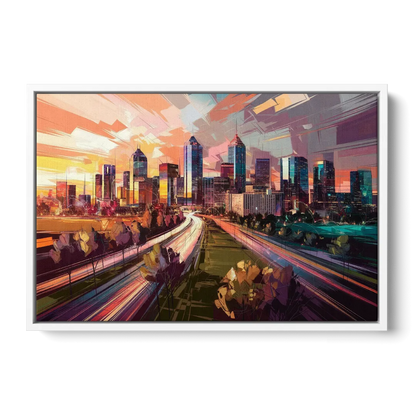 Atlanta Midtown Skyline - White Frame Canvas
