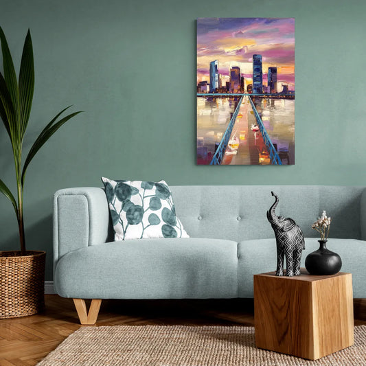 Jacksonville Downtown Views - Canvas Wall Art Living Room