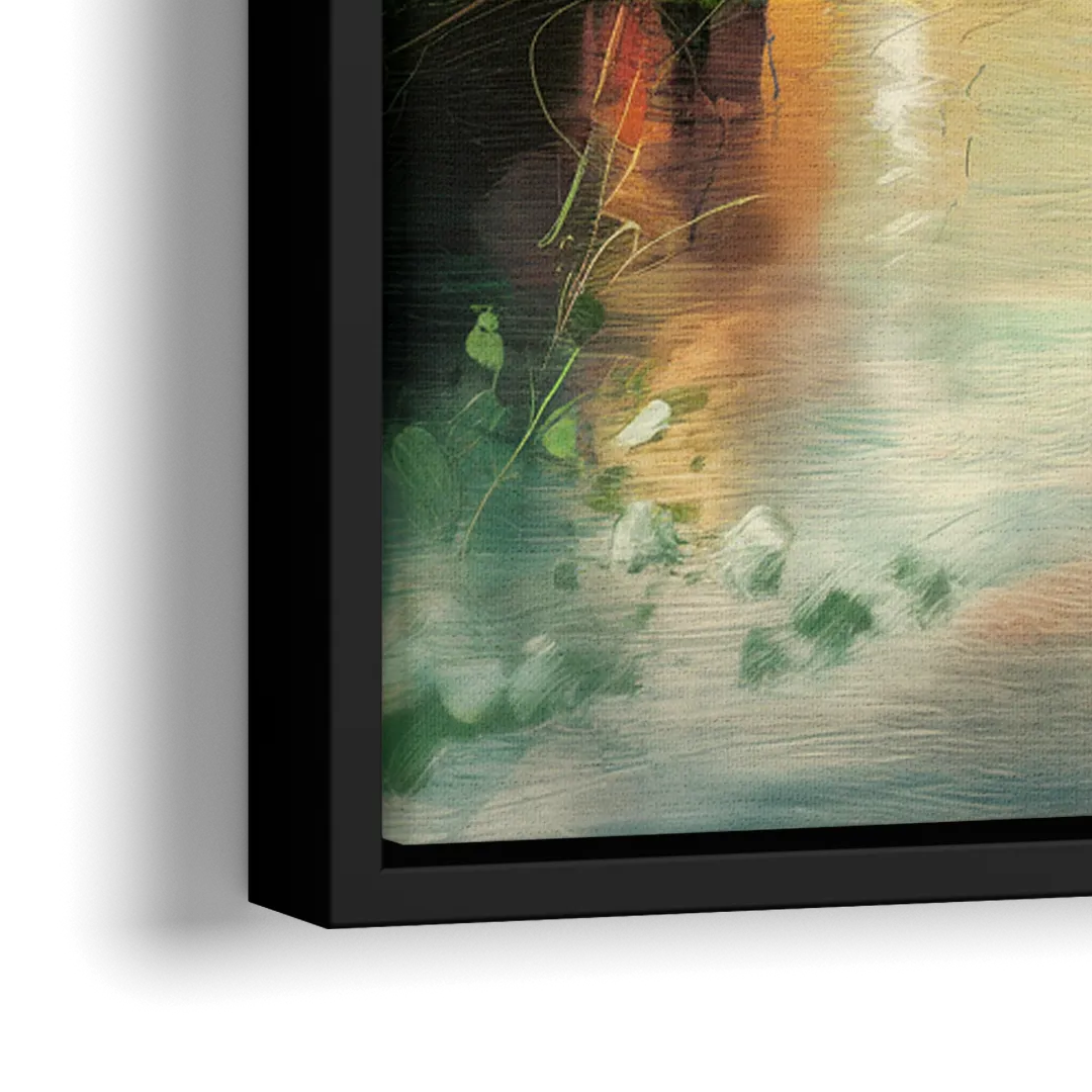 Durham Riverwalk Serenity - Close-Up Black Frame Canvas