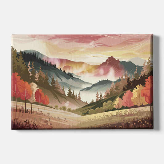 Asheville Smoky Mountain Sunrise - Canvas Wall Art