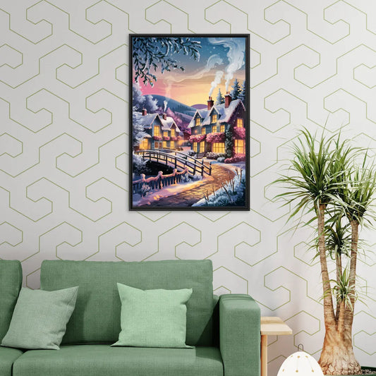 Madison Winter Wonderland - Living Room Black Frame Canvas
