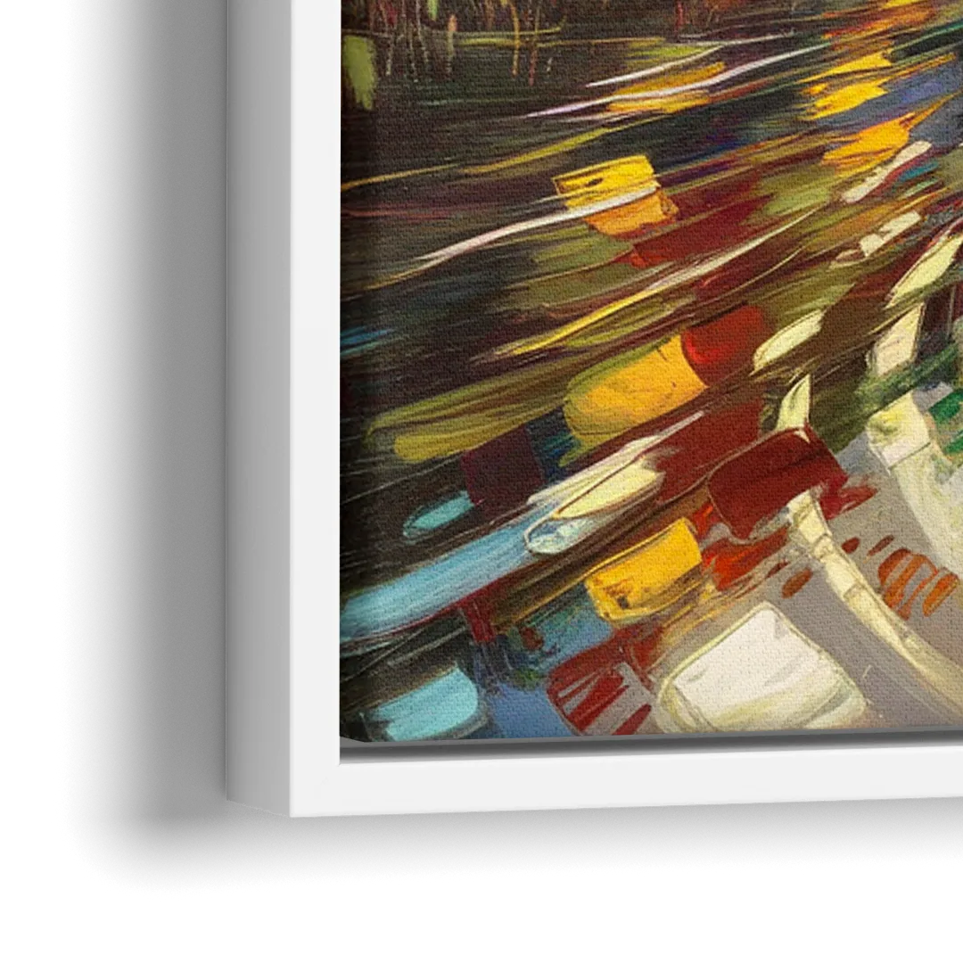 Asheville Riverfront Serenity - Close-Up White Frame Canvas