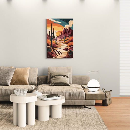 Tombstone Desert Sunset - Canvas Wall Art Living Room