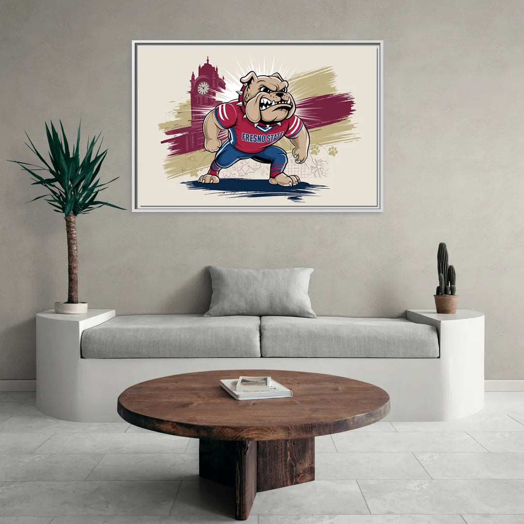 Fresno State Fans Unite - Living Room White Frame Canvas