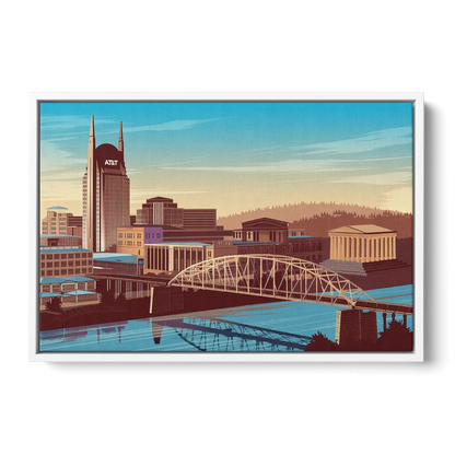 Nashville Historic Landmarks - White Frame Canvas
