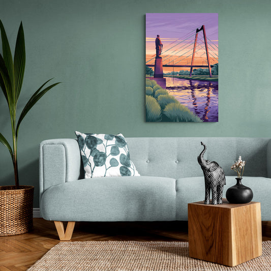 Wichita Riverfront Views - Canvas Wall Art Living Room