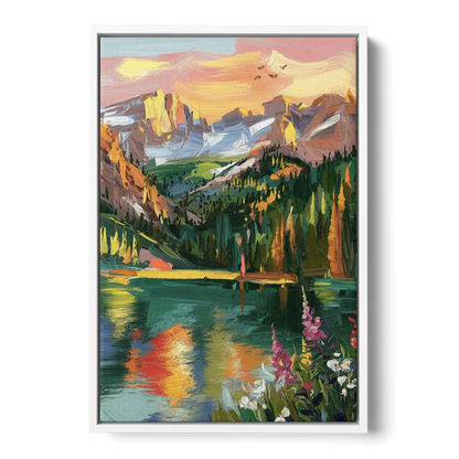Colorado Springs Rocky Mountain Beauty - White Frame Canvas