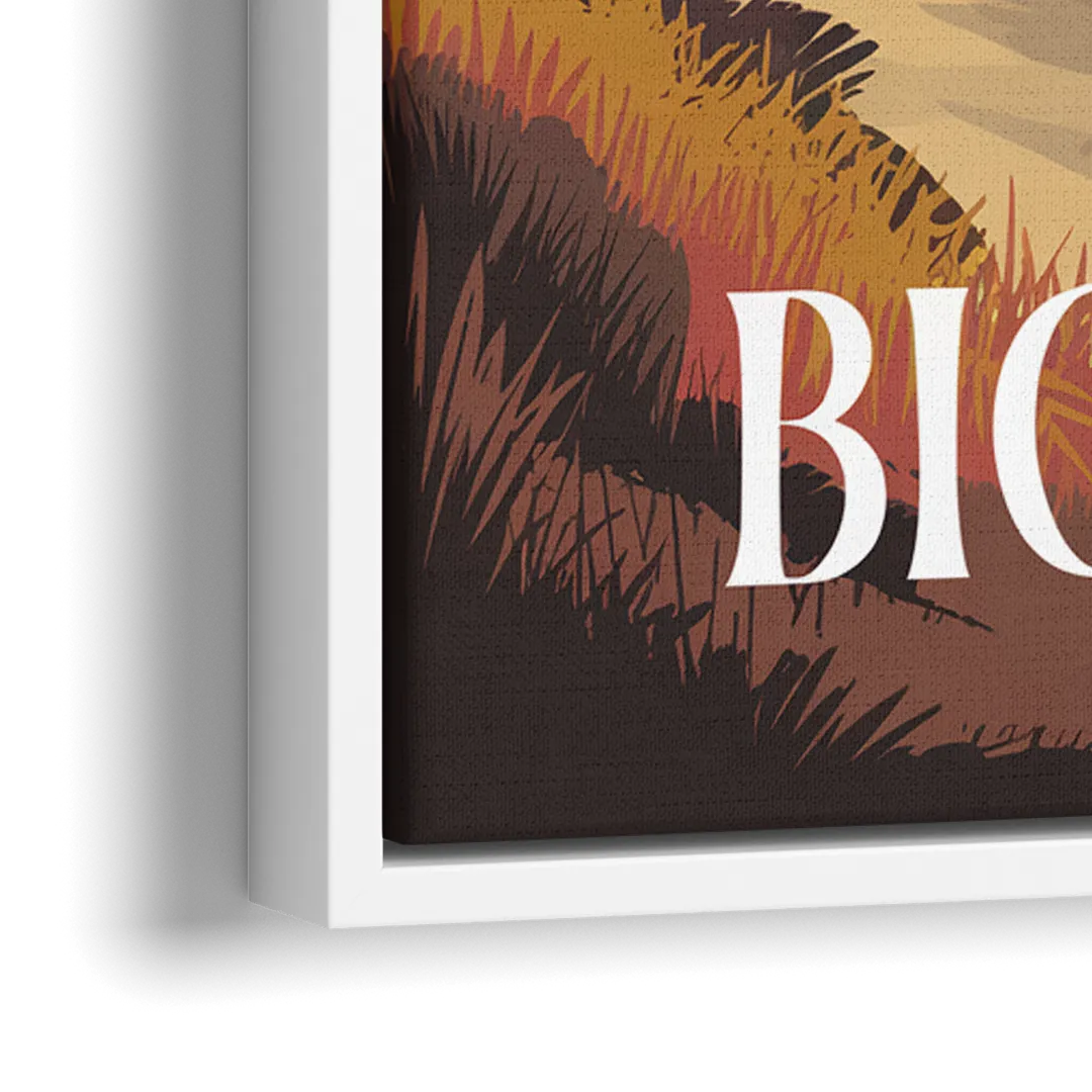 Big Sur Golden Hour - Close-Up White Frame Canvas