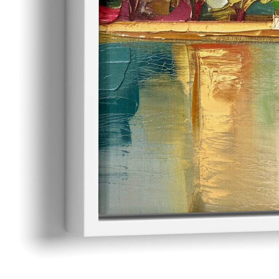 Washington Sunny Cityscapes - Close-Up White Frame Canvas