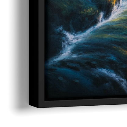 Horseshoe Falls Sunrise - Close-Up Black Frame Canvas
