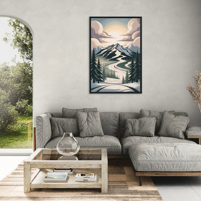 Blackcomb Mountain View - Living Room Black Frame Canvas