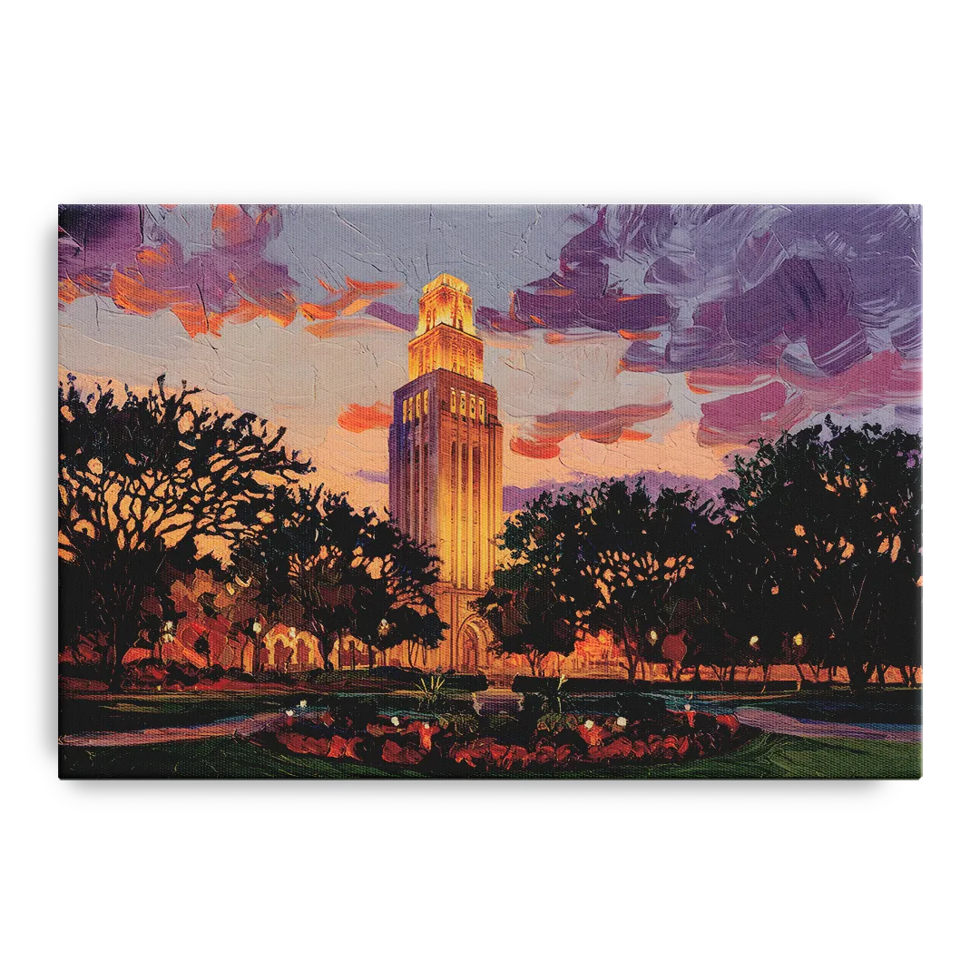 Austin Ut Tower Glow - Canvas Wall Art