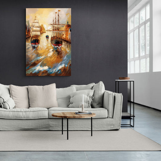 Camden Historic Waterfront - Canvas Wall Art Living Room