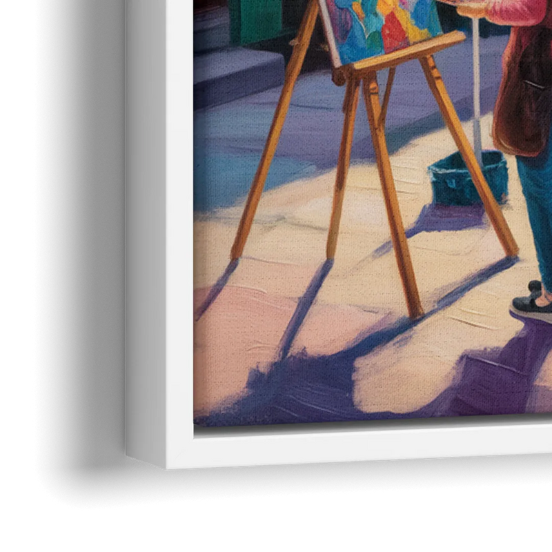 Rue du Tresor Artists Quebec - Close-Up White Frame Canvas