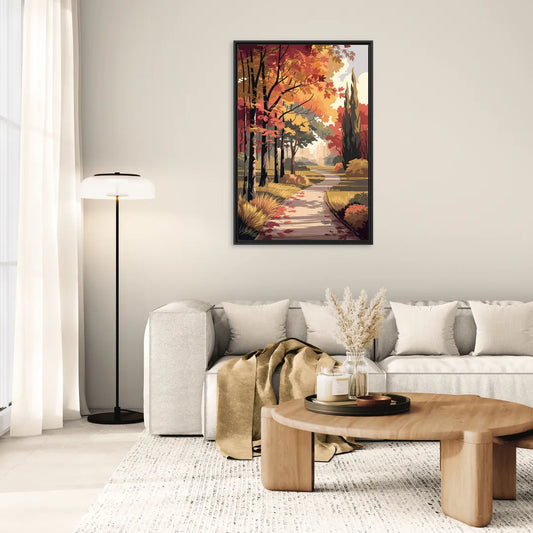 Arlington Autumn Colors - Living Room Black Frame Canvas