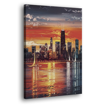 Chicago Lakefront Beauty - Canvas Print Art Sides