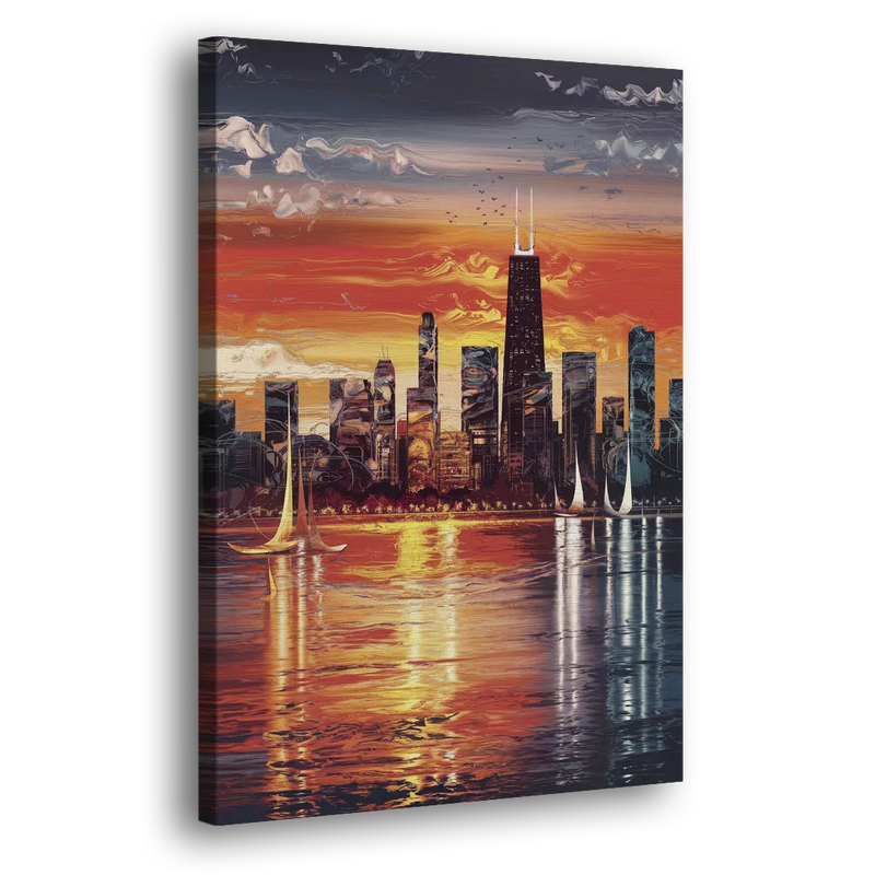 Chicago Lakefront Beauty - Canvas Print Art Sides
