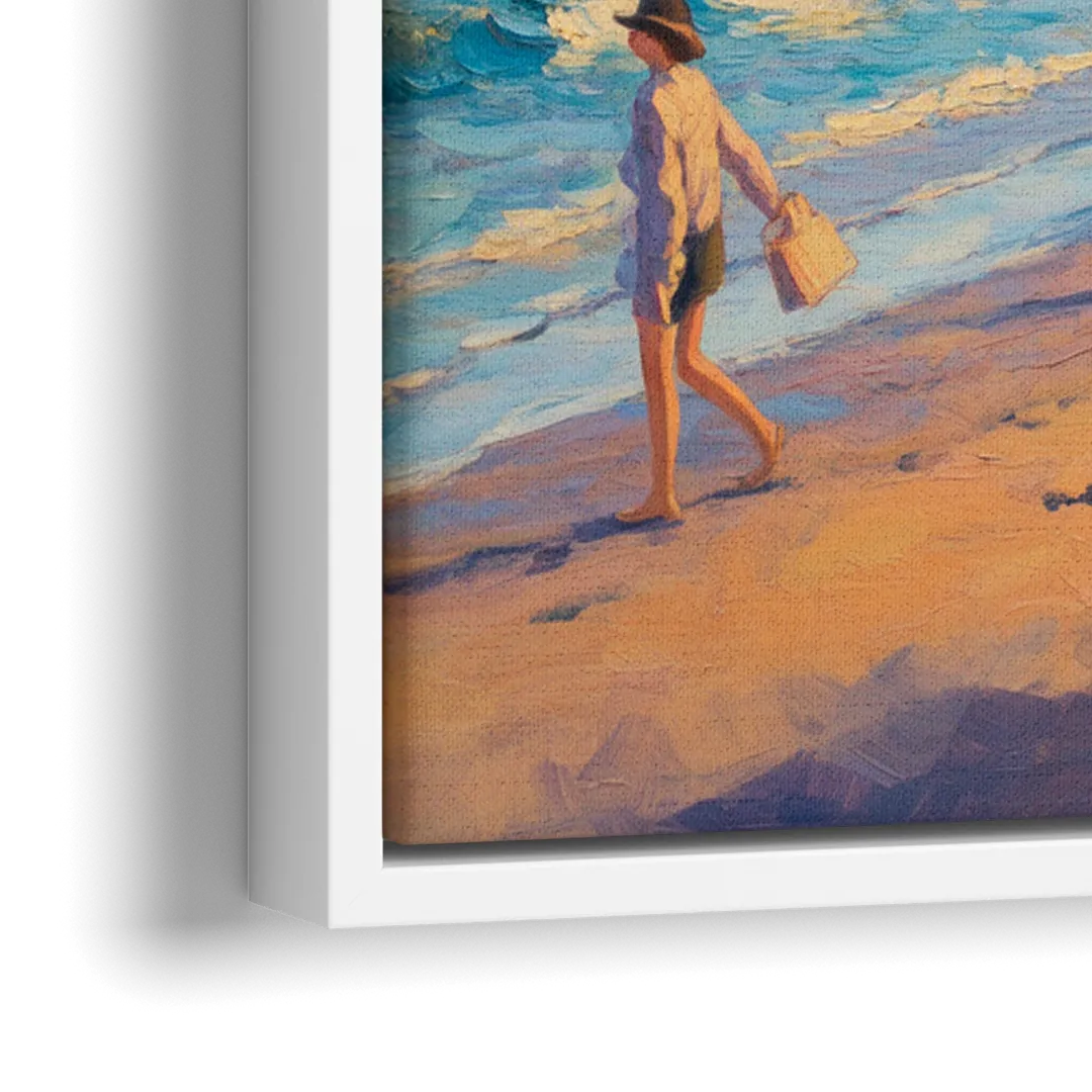 Kitsilano Beach Day - Close-Up White Frame Canvas