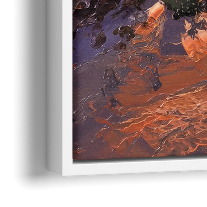 Marfa Sunset Glow - Close-Up White Frame Canvas