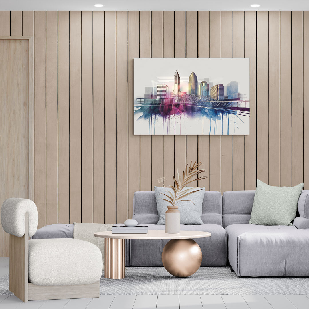 Columbus Ohio Skyline - Canvas Wall Art Living Room
