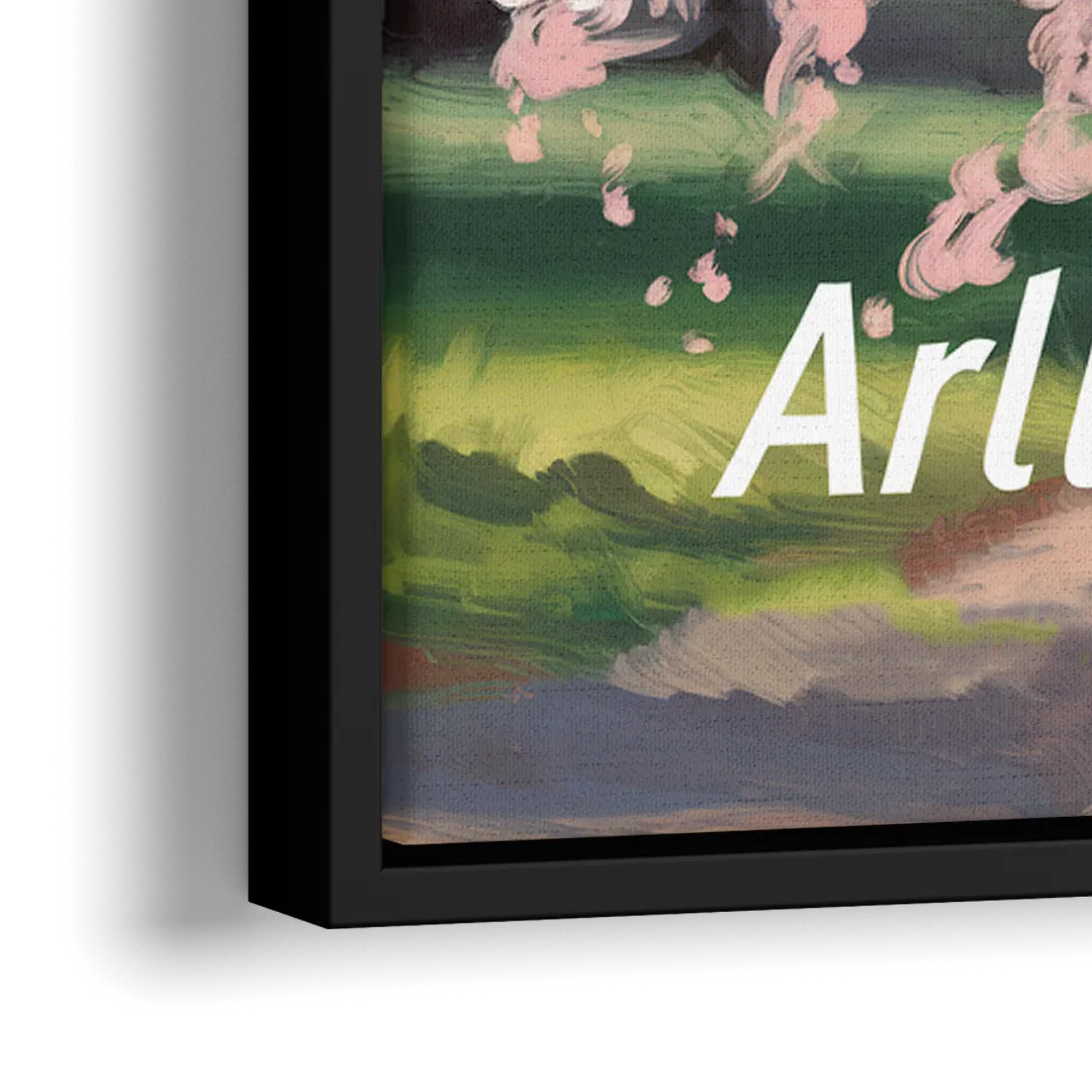 Arlington Cherry Blossoms - Close-Up Black Frame Canvas