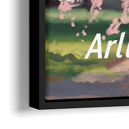 Arlington Cherry Blossoms - Close-Up Black Frame Canvas
